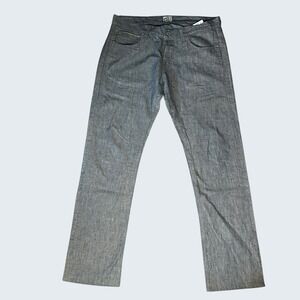 Naked And Famous Men's 36x33 Skinny Guy Pineapple Selvedge Chambray Blue Pants